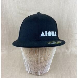 Adult Flexfit Black Aloha Shapes Hat 210 Fitted 7.25